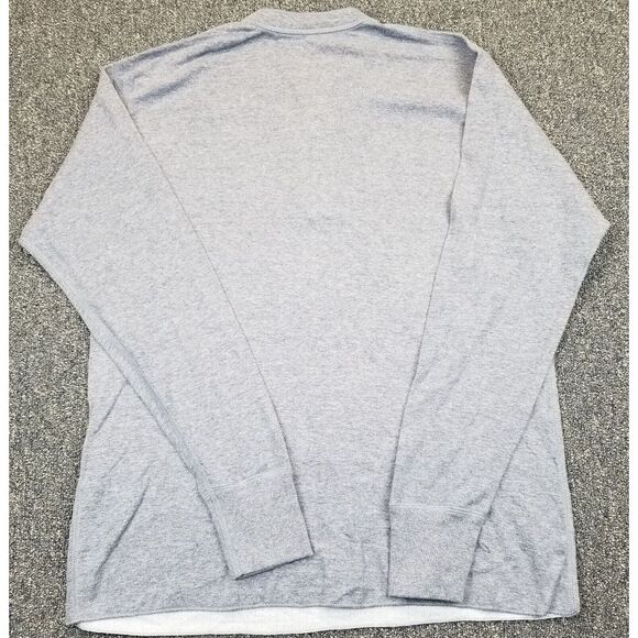 L.L. Bean Sweatshirt Men L Blue Traditional Fit Quarter Button Crew Neck Henley - Picture 3 of 6